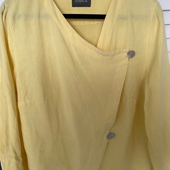 Oska Yellow Asymmetrical Blouse - Picture 1 of 7